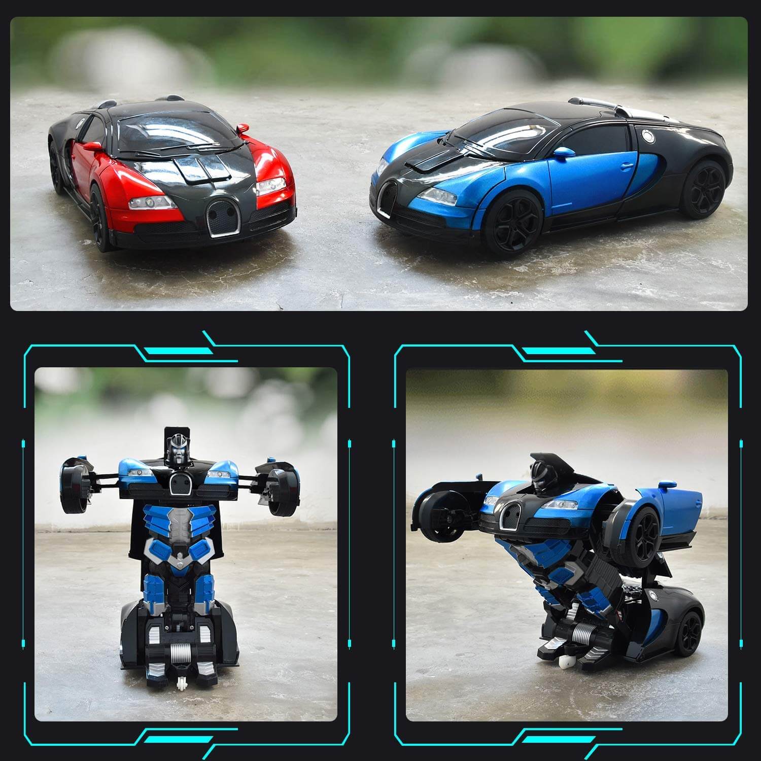 1:14 Remote Control Transformer Robot Car Toys Gesture Sensing RC Car Transforming with Sounds, LED Lights