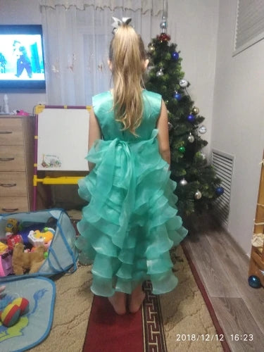 Girls Little Mermaid Dress Fluffy Floral Dress Birthday Party Graduation Prom Dresses