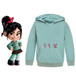 Wreck It Ralph 2 Girls Deluxe Vanellope Costume Hoodie Sweatshirt Pullover Hood Outerwear Casual Tops Blouse