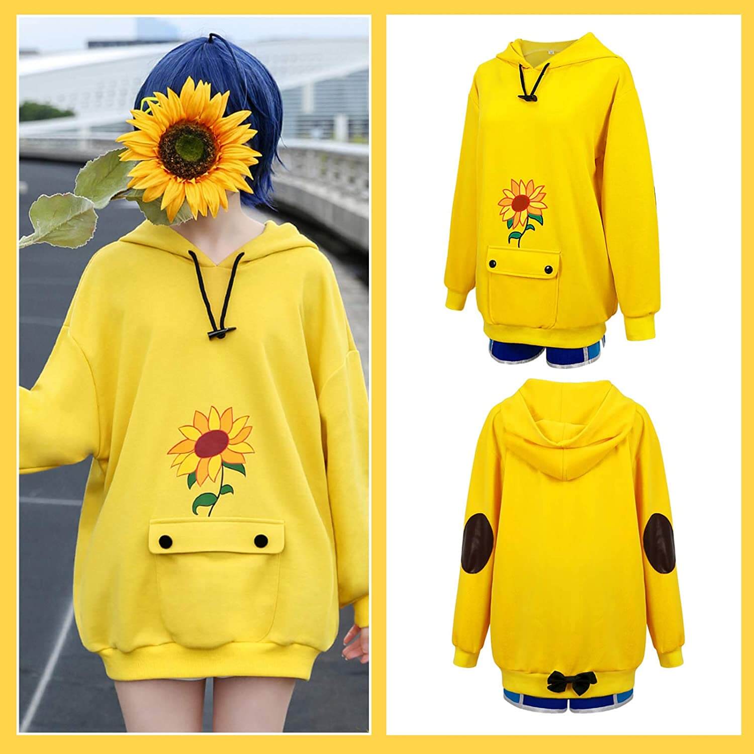 Wonder Egg Priority Ohto Ai Hoodie Sunflower Sweatshirt Halloween Cosplay Costume