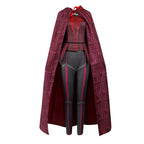Maximoff Cosplay Costume Red Witch Halloween Carnival Outfit with Cloak and Headwear