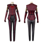 Maximoff Cosplay Costume Red Witch Halloween Carnival Outfit with Cloak and Headwear