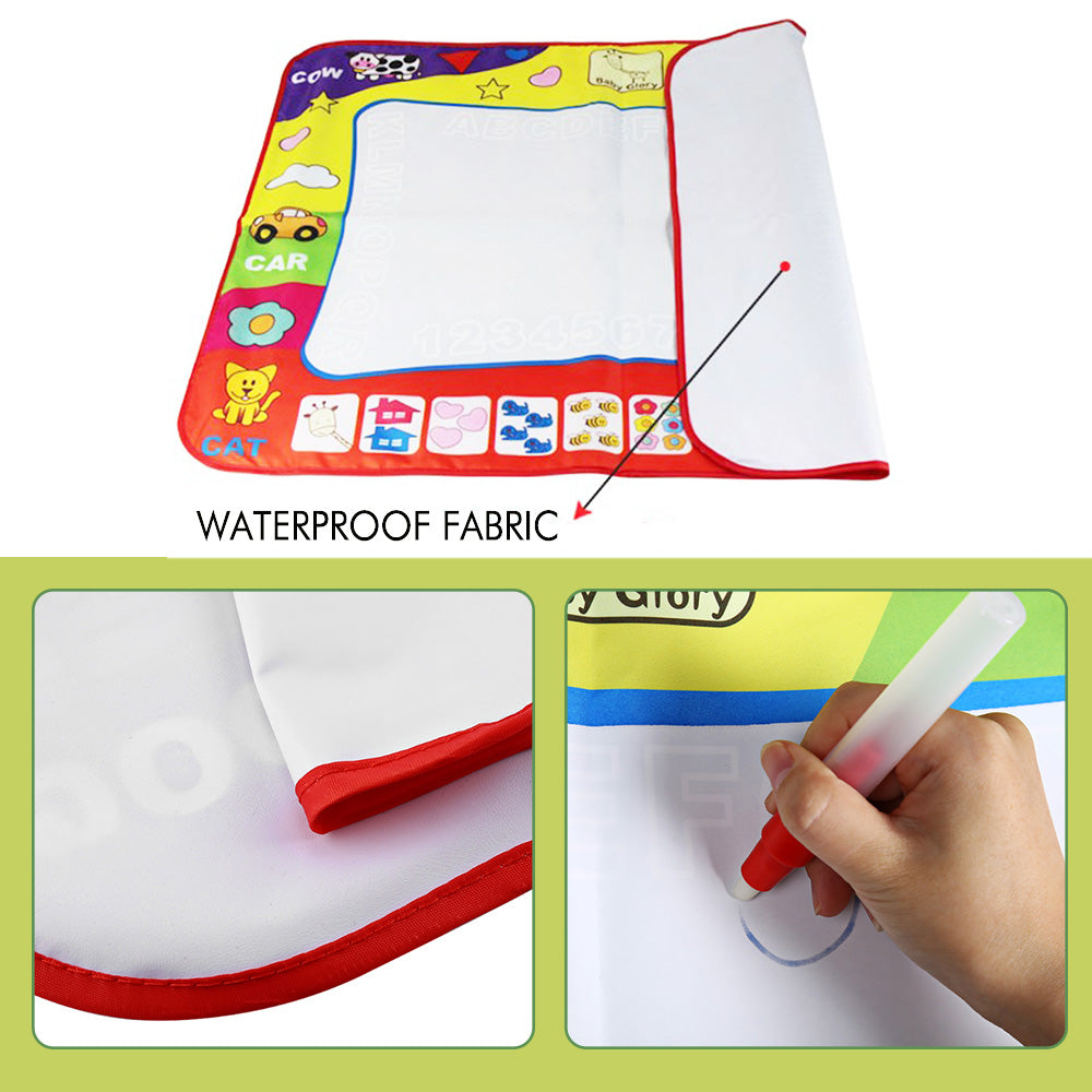 Water Drawing Mat Educational Writing/Doodling/Drawing Mat Kid Developmental Doodle Board Toy With 2 Magic Pens Great Gift for Kids