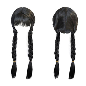 Girls Wednesday Addams Dress Wednesday Costume White Peter Pan Collar Wednesday Outfits and Wig