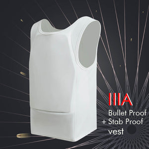 Men's White Bulletproof Vest Ultra Thin Covert Body Armor Undershirt Concealed - NIJ IIIA Protection