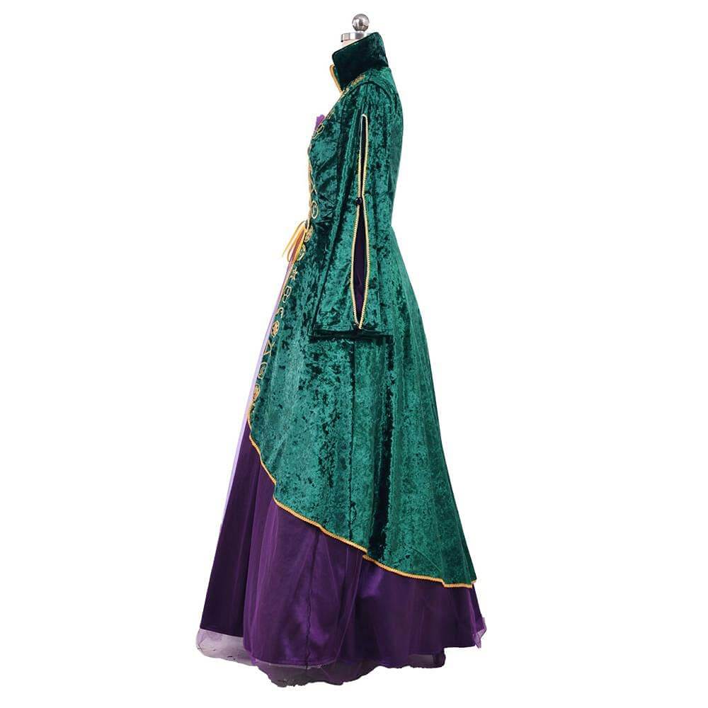 Winifred Sanderson Costume Hocus Pocus Sanderson Sister Cosplay Outfit Witch Dress for Halloween