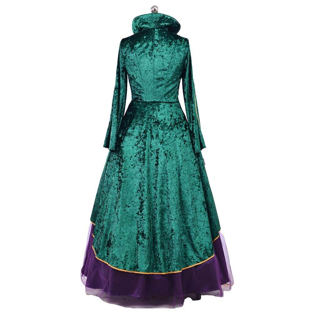 Winifred Sanderson Costume Hocus Pocus Sanderson Sister Cosplay Outfit Witch Dress for Halloween