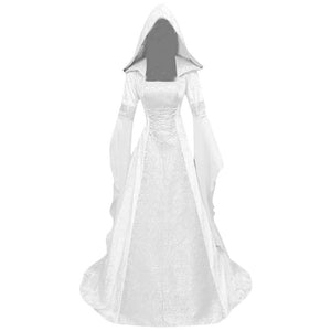 Women's Gothic Dress with Hood Medieval Costume Corset Renaissance Dress Victorian Dress for Halloween Party
