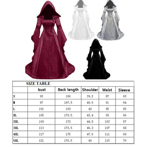 Women's Gothic Dress with Hood Medieval Costume Corset Renaissance Dress Victorian Dress for Halloween Party