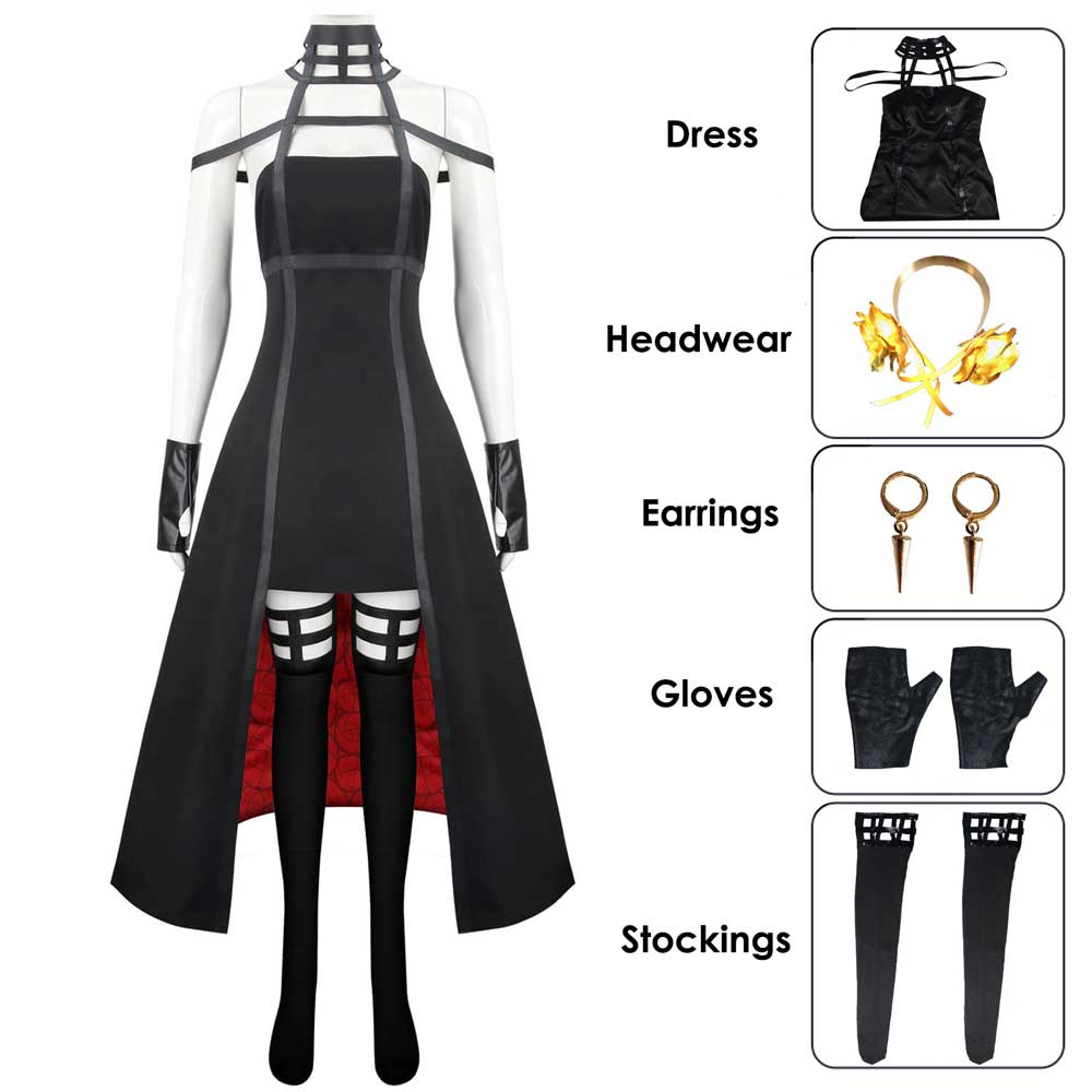 Anime Spy Family Yor Forger Cosplay Costume Killer Assassin Yor Briar Black  Dress Outfit With Earrings Stockings Full Set - Cosplay Costumes -  AliExpress