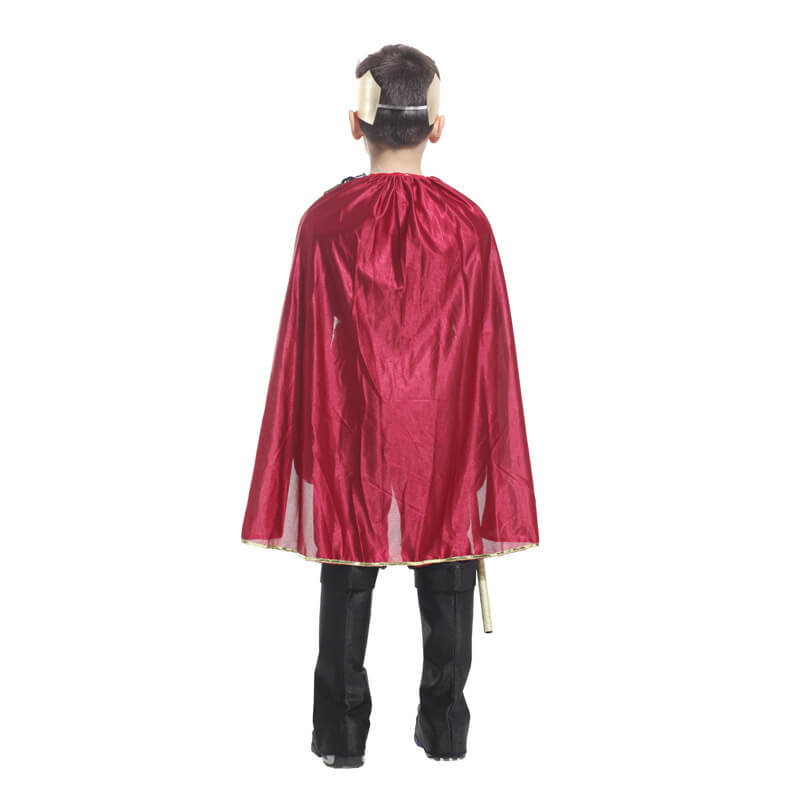 Kids Adult Prince/King Costume Charming Royal Outfit with Gold Crown for Halloween Dress Up