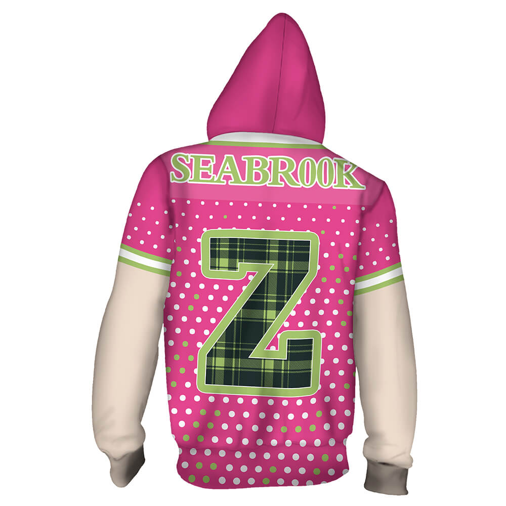 Adult Zombie Costume Zip Up Sweatshirt Pullover Hoodie Fashion Cloak Round Neck T-shirt for Men Women