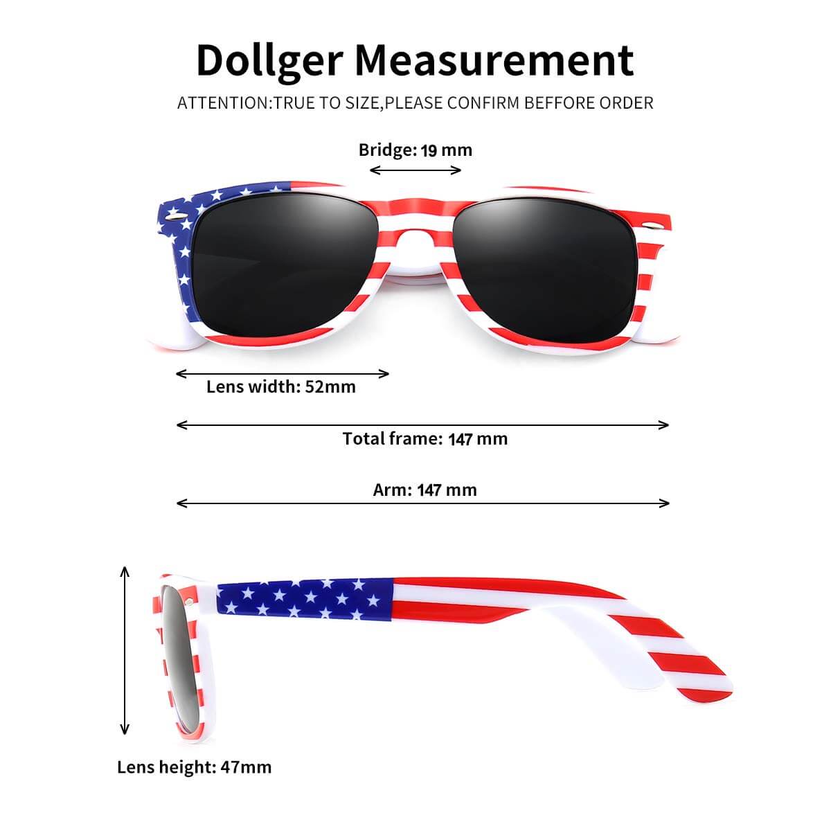 Classic 4th of July Flag Sunglasses Men Women Fashion Independence Day Accessories