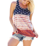 July 4th Sleeveless Tank American Flag Star Striped Tops Independent Day Tanks for Women