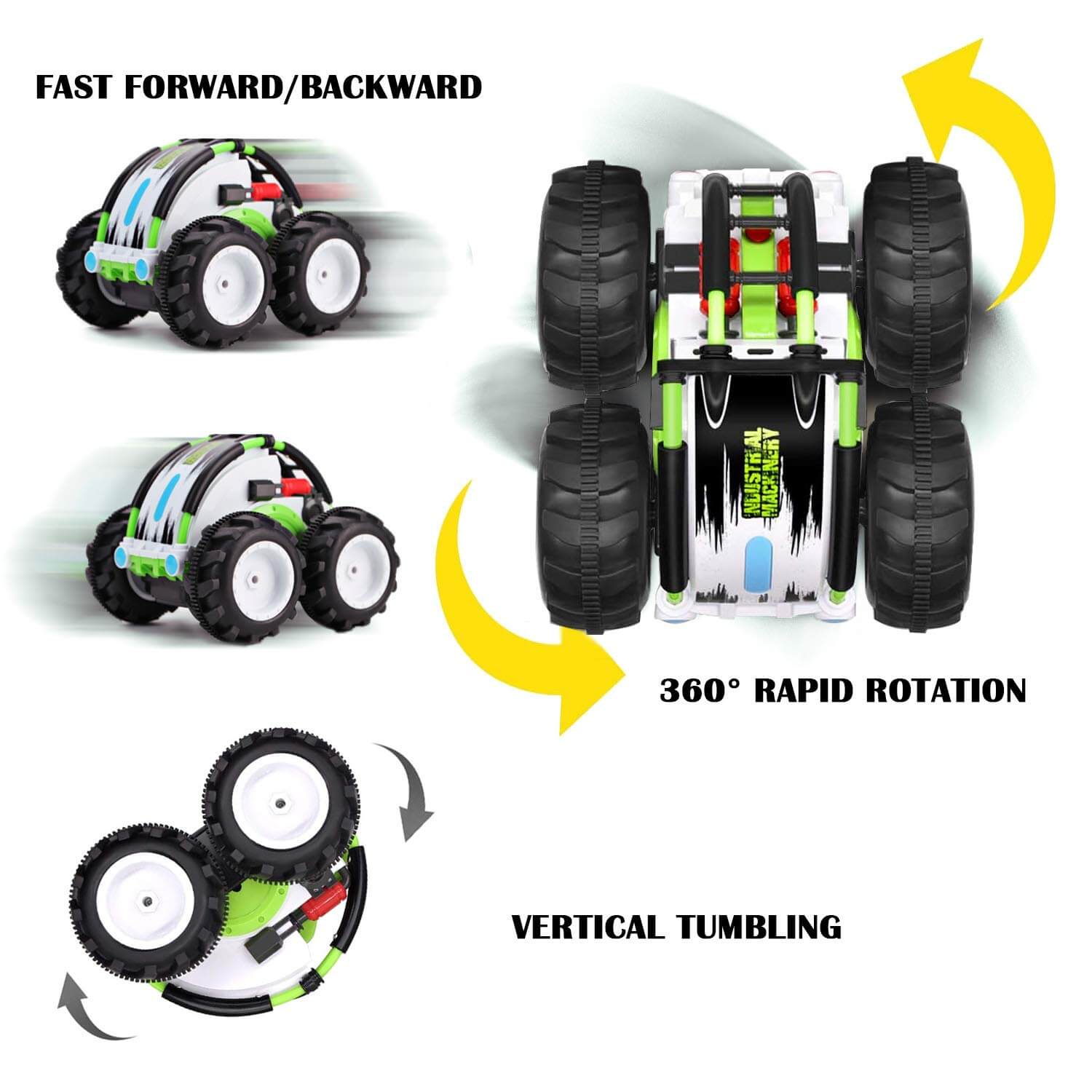 4WD Double Sided 360° Flip and Spin Stunt Amphibious Remote Control Racing Drift Car