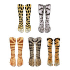 Animal Paw Socks for Women 5 Pair Funny Adult 3D Cat Tiger Leopard Socks Unisex Stocking Stuffer
