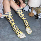 Animal Paw Socks for Women 5 Pair Funny Adult 3D Cat Tiger Leopard Socks Unisex Stocking Stuffer