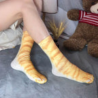 Animal Paw Socks for Women 5 Pair Funny Adult 3D Cat Tiger Leopard Socks Unisex Stocking Stuffer