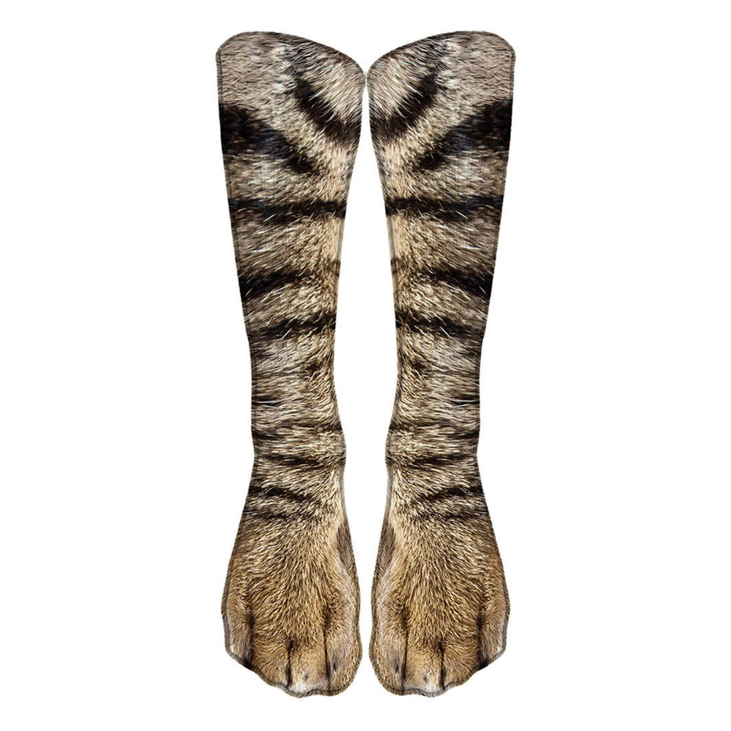 Animal Paw Socks for Women 5 Pair Funny Adult 3D Cat Tiger Leopard Socks Unisex Stocking Stuffer