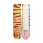 Animal Paw Socks for Women 5 Pair Funny Adult 3D Cat Tiger Leopard Socks Unisex Stocking Stuffer