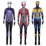 Ant Man Cosplay Costume Wasp Jumpsuit Helmet 2pcs Sets Stature Halloween Outfit for Kids Adult