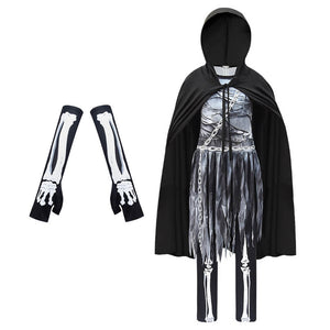 Girls Plague Doctor Costume Dress Gloves Cloak Halloween Party Full Set