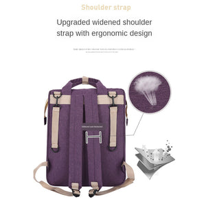 Waterproof Diaper Bags Travel Foldable Baby Bed Large Mommy Backpack with Stroller Straps