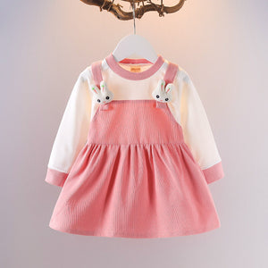 Little Girl Bunny Dress Kids Long Sleeve Easter Costume Cut Baby 1st Easter Outfit