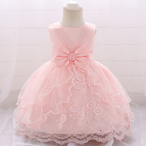 Flower Girls Lace Tulle Dress Baby Girl Wedding Party Sleeveless Ball Gowns 6-24M