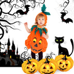 Toddler Baby Pumpkin Costume Boys Girls Halloween Cute Outfit Dress Up Set