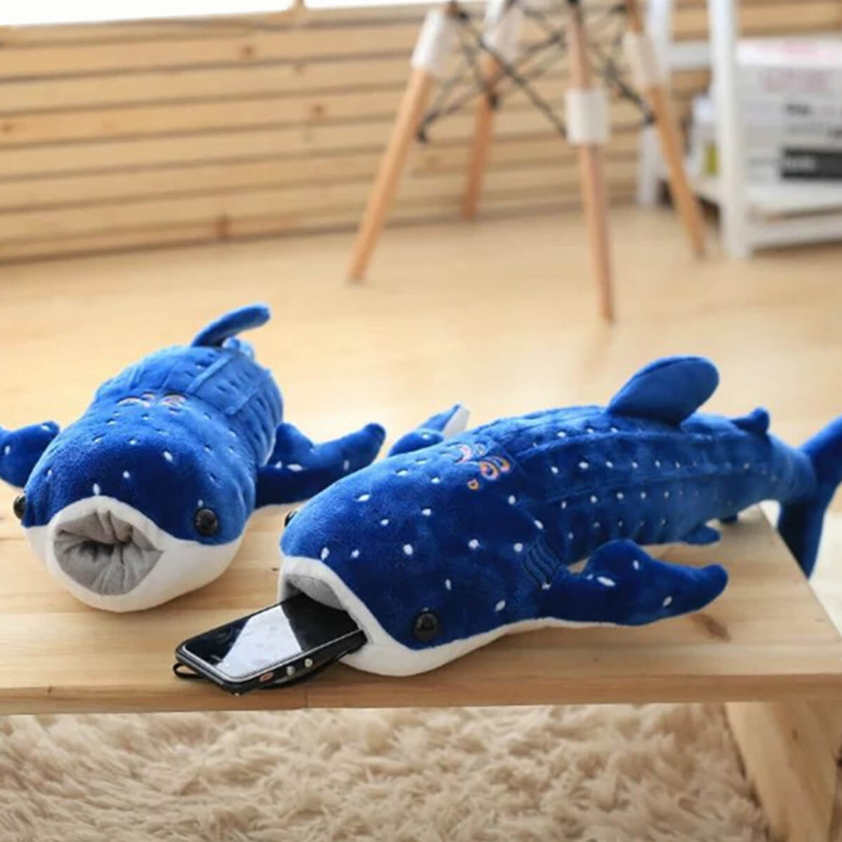 Super Large Blue Shark Plush Toys Stuffed Whale Animals Doll Lovely Children Baby Birthday Gift