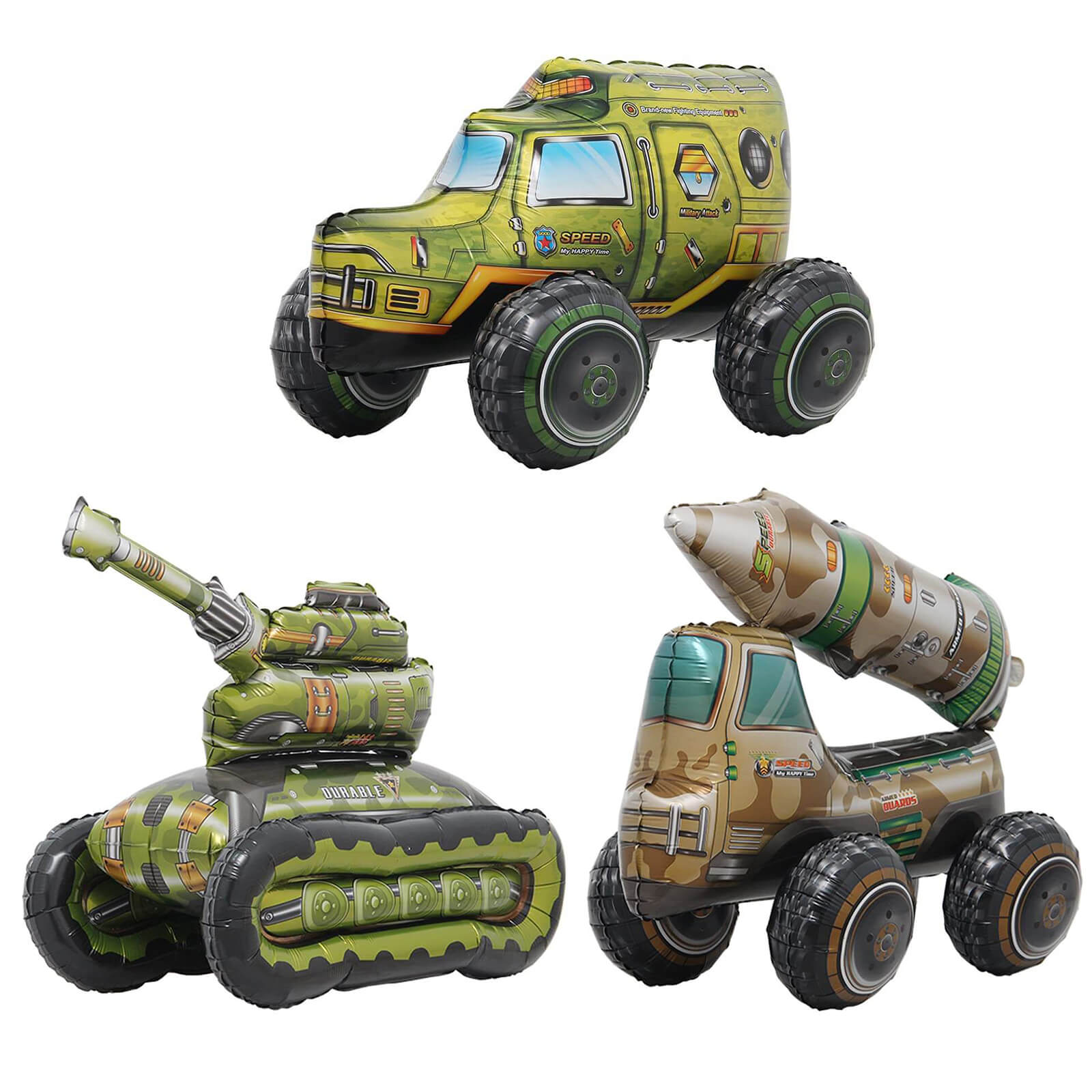 3D Construction Vehicle Party Balloon Aluminum Foil Engineering Vehicle for Children Birthday Decoration