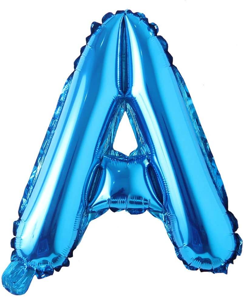 Blue Alphanumeric Balloons Letter A-Z & Number 0-9 for Wedding Birthday Party