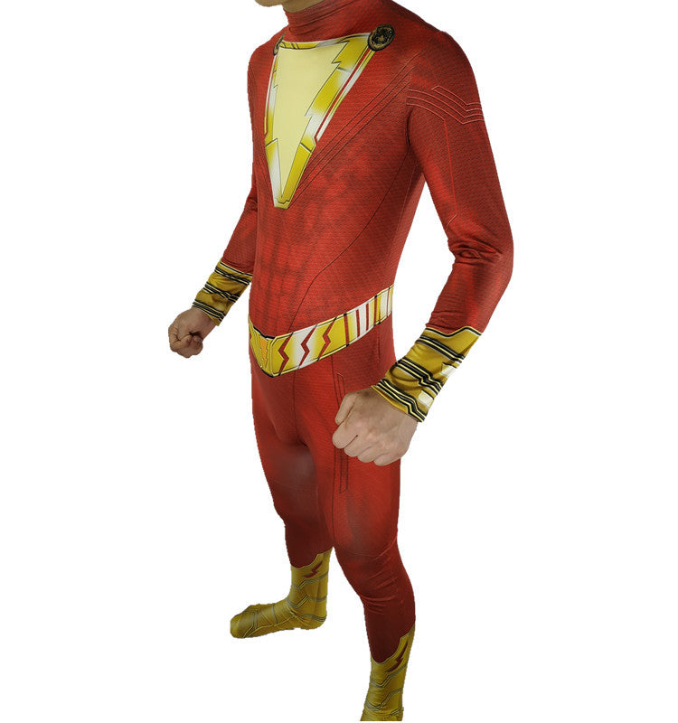 Kids Teens Shazam Costume Black Addam Unisex Bodysuit for Cosplay