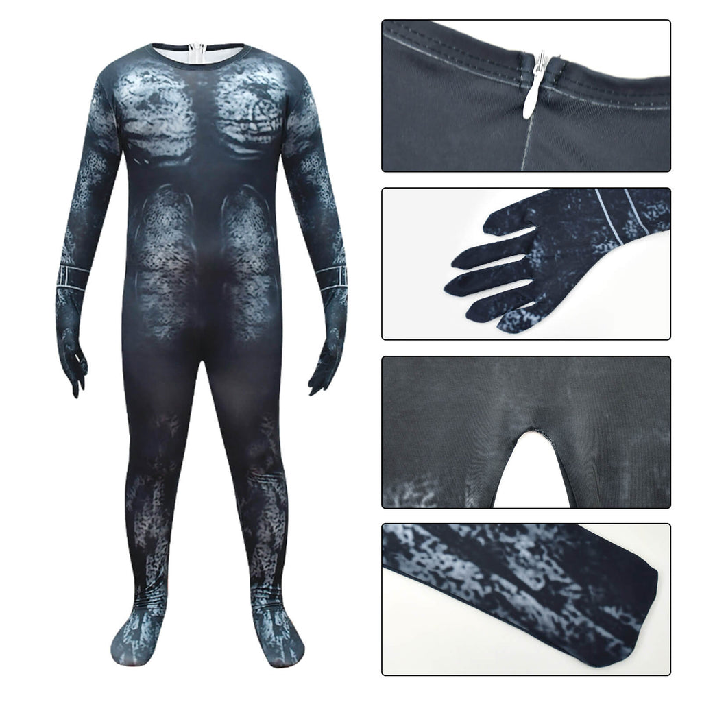 Kids Black Cat Costume Hallowen Cosplay Jumpsuit Mask Full Set for Boys Girls