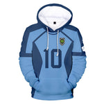 Teens Adult Blue Lock Hoodie Isagi Yoichi Plus Size Pullover Sweatshirt No.11 Sport Uniform