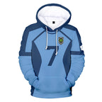 Teens Adult Blue Lock Hoodie Isagi Yoichi Plus Size Pullover Sweatshirt No.11 Sport Uniform