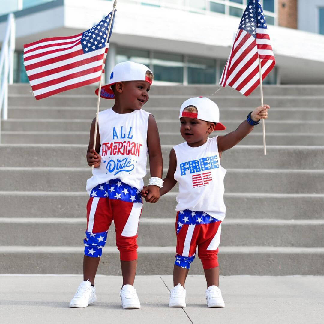 4th of July Toddler Little Boy Outfits Independence Day Short Sleeve+Star Stripe Short Pants 2Pcs Set
