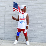 Boys 4th of July Outfits US Flag Shirt and Star Stripe Shorts 2Pcs Set for Carnival