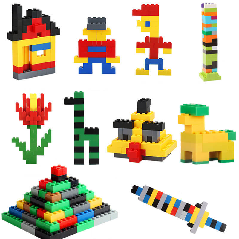 Building Bricks Game Brickyard 300 Pieces Set, Classic Building Blocks Compatible with All Major Brands for All Ages Boys & Girls