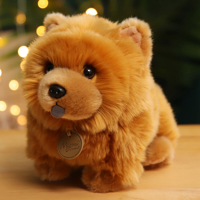 10" Puppy Dog Plush Lifelike Animal Doll Cute Simulation Dog for Kids Birthday Xmas Gift
