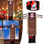 Christmas Advent Calendar 2025 Santa Claus Down The Chimney Ornament Wooden Christmas Advent Gift for Kids