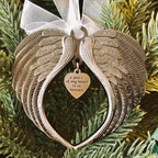 Christmas Decorations 4pcs Christmas Bells Angel Wings Ornaments Double Sided Memorial Ornament