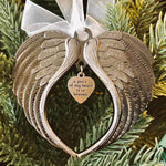 Christmas Decorations 4pcs Christmas Bells Angel Wings Ornaments Double Sided Memorial Ornament