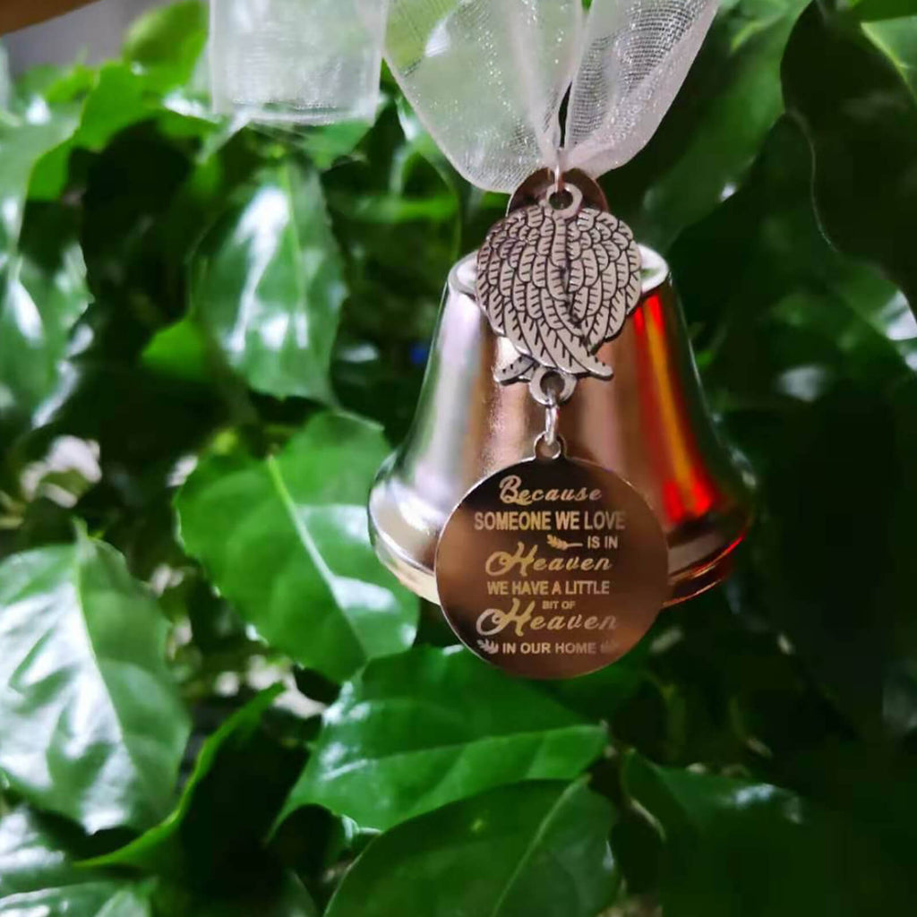 Christmas Decorations 4pcs Christmas Bells Angel Wings Ornaments Double Sided Memorial Ornament