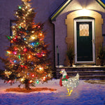Christmas Outdoor Ornaments Light-Up Chicken with Scarf Holiday Decoration for Garden Patio Lawn