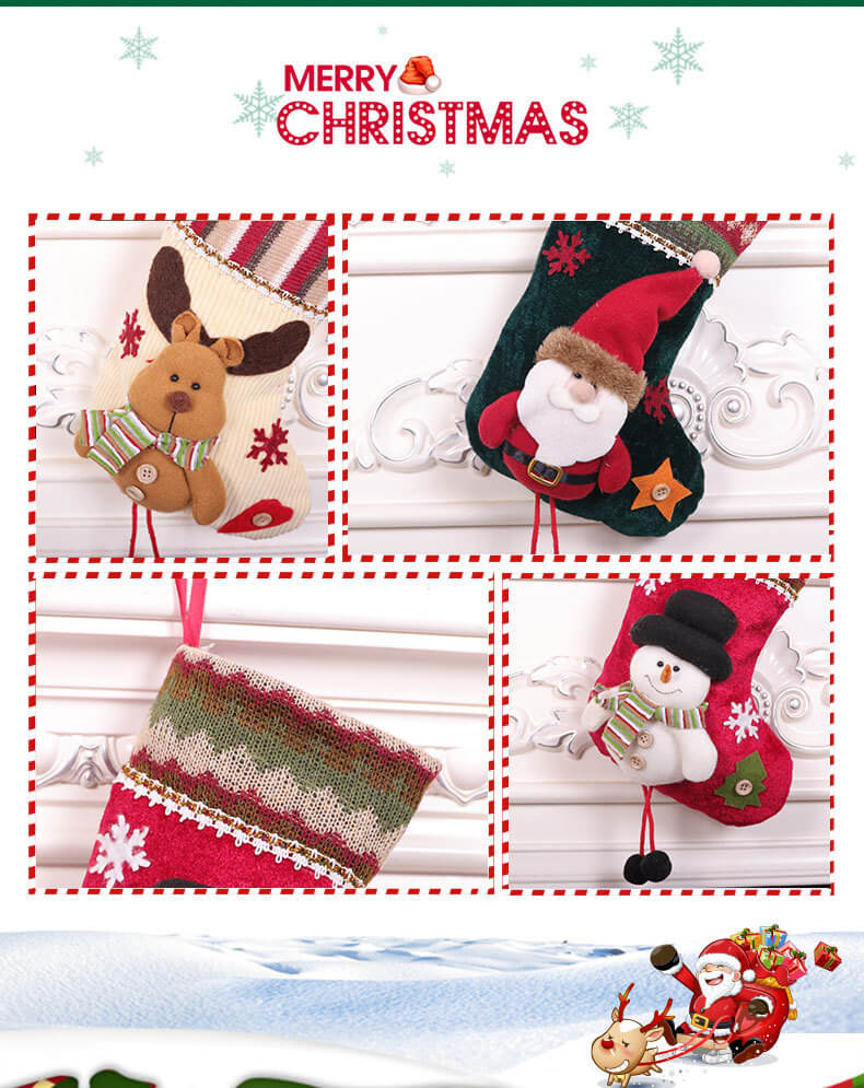 Christmas Tree Decorations LED Strings Christmas Stocking Balls Bells Dolls Candys for Ornament