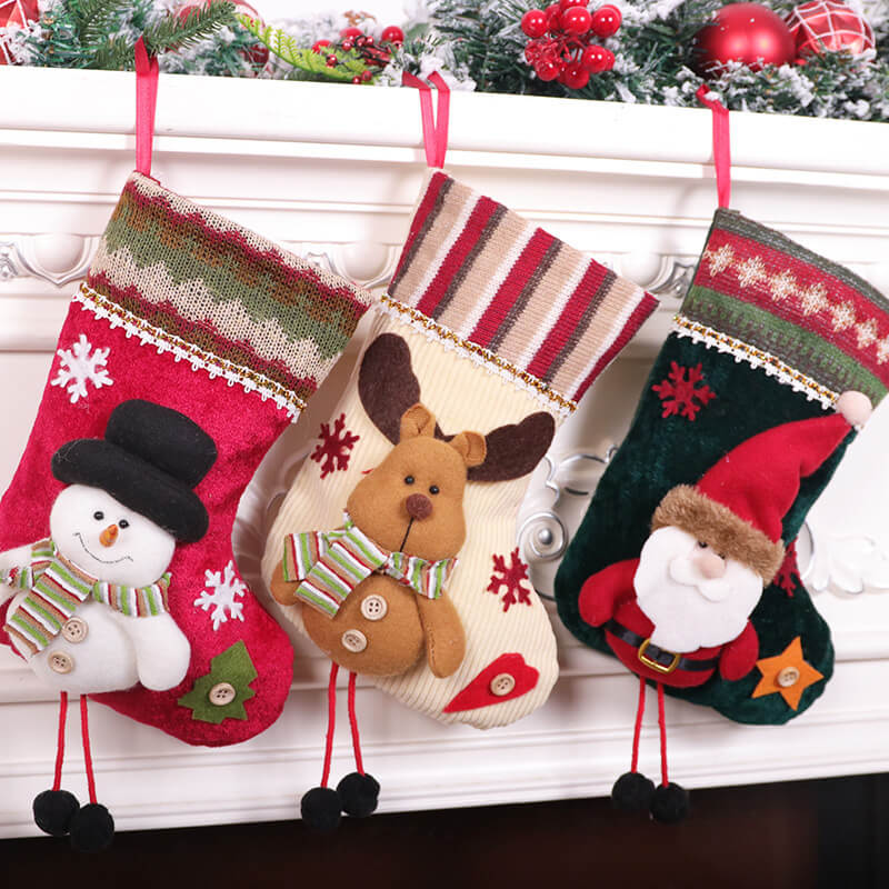 Christmas Tree Decorations LED Strings Christmas Stocking Balls Bells Dolls Candys for Ornament