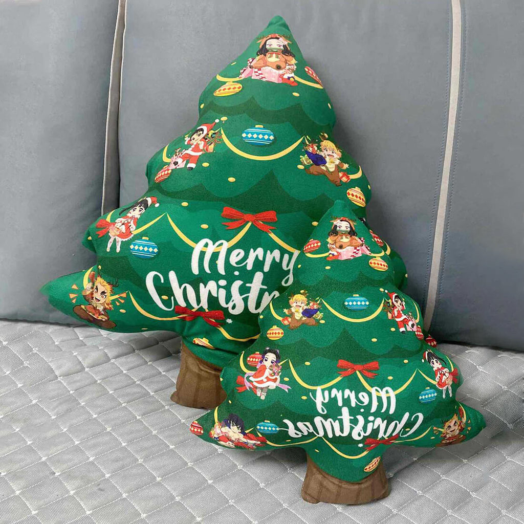Christmas Tree Pillow Nezuko Tanjiro Christmas Decorative 3D Shaped Cushion