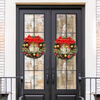 Christmas Wreath Indoor Outdoor Christmas Decorations with Mixed Pine Garland Red Golden Berries